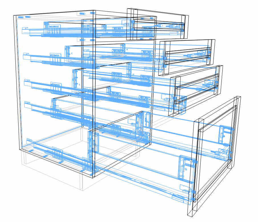 Blum Merivobox Cabinet Vision Package wireframe
